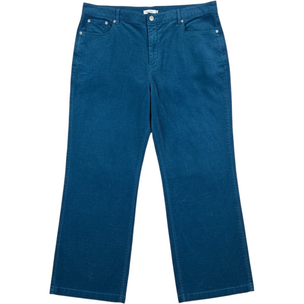 NWOT J.Crew Corduroy High-rise Wide-leg Cropped Pants in Seaport Blue Tall 35T